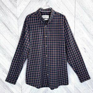 Mizzen + Main Leeward Collection Shirt Mens Size XL Trim Fit Plaid Long Sleeve